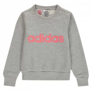 Image of adidas Linear Pullover Sweatshirt - Grey/Pink