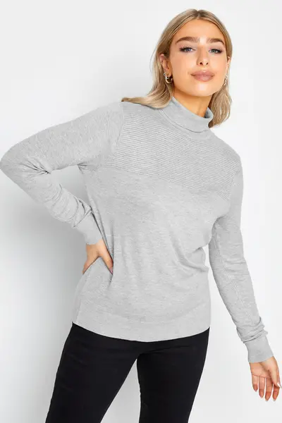 Image of M&Co Roll Neck Jumper Grey