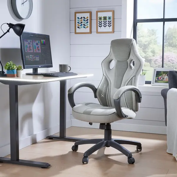 Image of X Rocker Maverick Office Fabric Chair Taupe