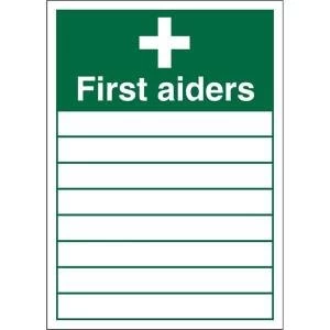 Image of Stewart Superior KS007SRP Screw Plastic Sign 600x400 First Aiders
