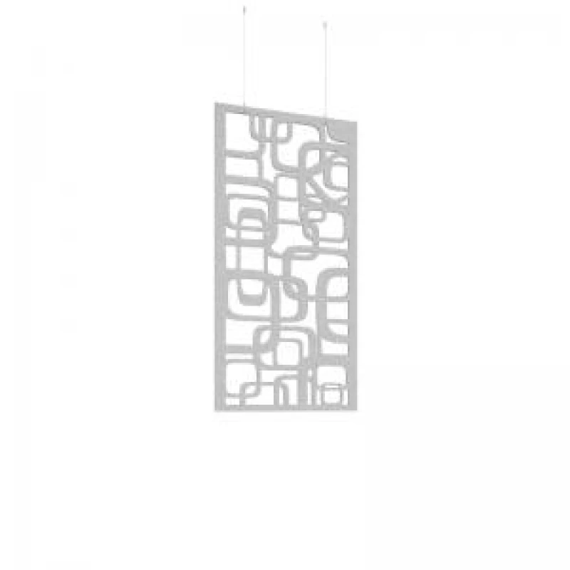 Image of Piano Chords Acoustic Patterned Hanging Screens In Silver Grey H1200 x W600mm with Hanging Wires And Hooks - Bygone (4 Pack)