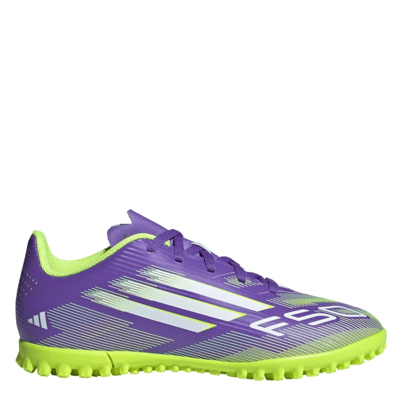 Image of adidas F50 Club Childrens Astro Turf Football Boots Purple/White male 1 (33)