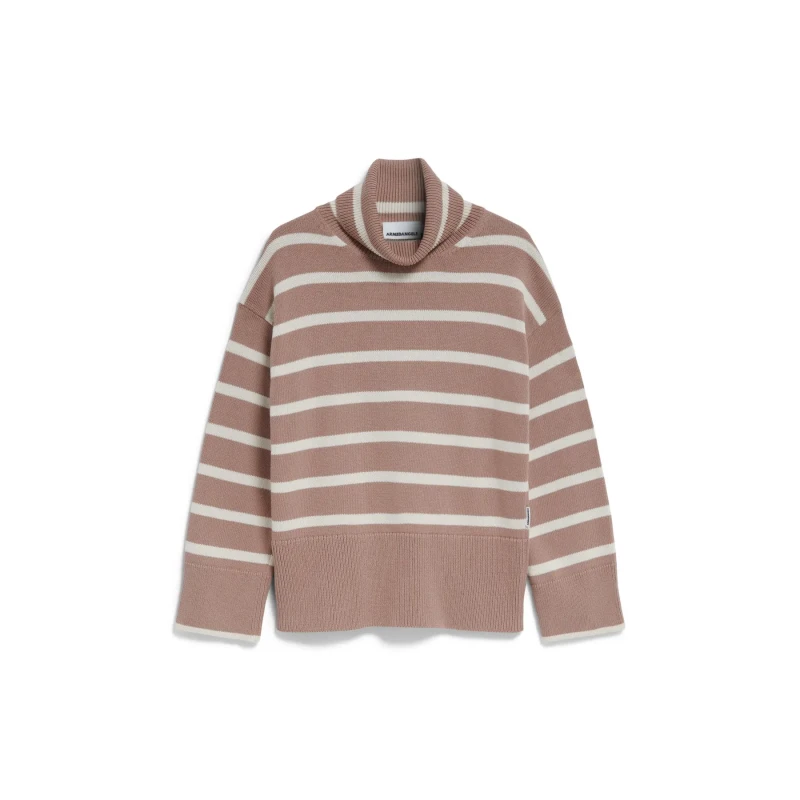Image of ARMEDANGELS Womens sweater ARMEDANGELS Chanaa Stripes Marron Female M