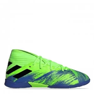 Image of adidas Nemeziz 19.3 Junior Indoor Football Trainers - Green/Black/Blu