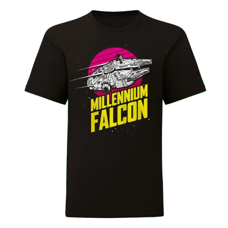 Image of Star Wars Millennium Falcon T-Shirt in Black Size: 9 Years Black Unisex 9 Years
