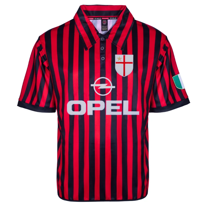 Image of Score Draw AC Milan 2000 Centenary Retro Football Shirt MILAN00HCENTPYSS-S S Mens Sportswear