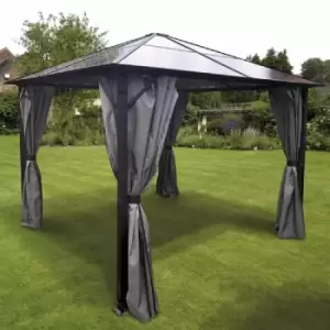 Image of Glendale Peninsula Polycarbonate Gazebo 4 x 3m - Grey