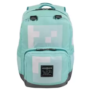 Image of Minecraft Girls Diamond Backpack (One Size) (Pale Turquoise/White/Black)