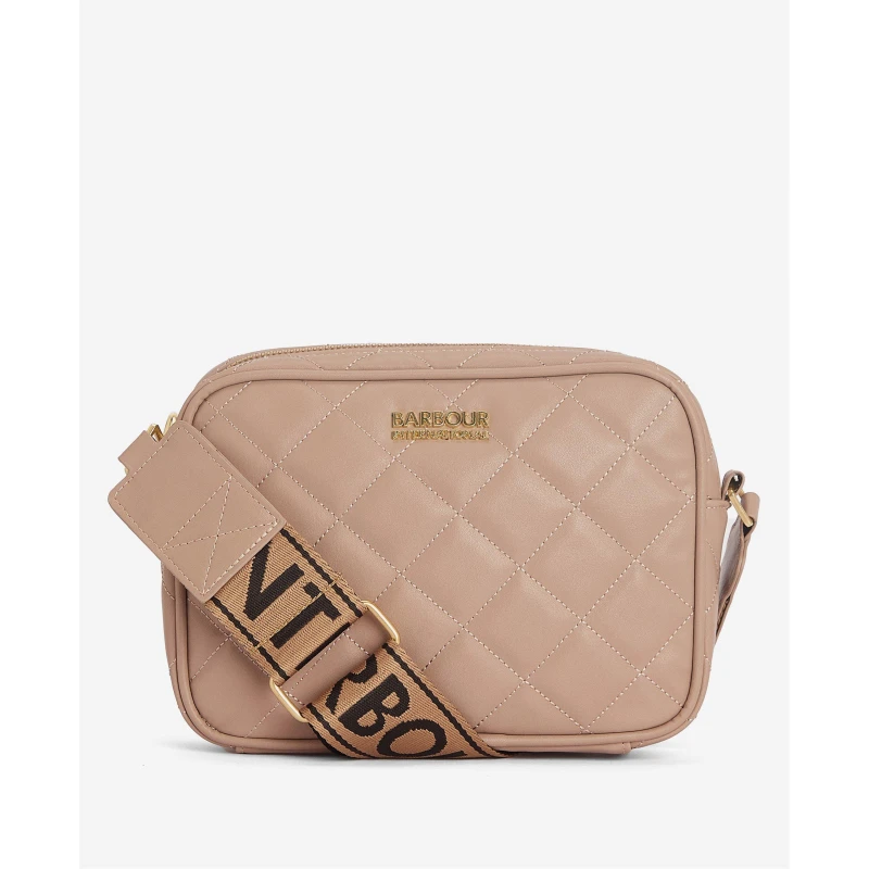 Image of Barbour International Sloane Diamond Quilted Faux Leather Cross Body Bag Camel female LBA0400CM31