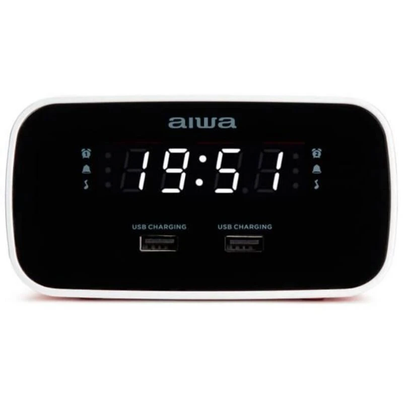 Image of Aiwa Aiwa CRU-19 Digital Dual Alarm Clock in Red Red One Size Unisex 8435256896763