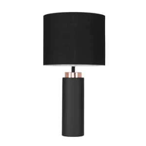 Image of Orrika Black and Copper Table Lamp with Black Shade
