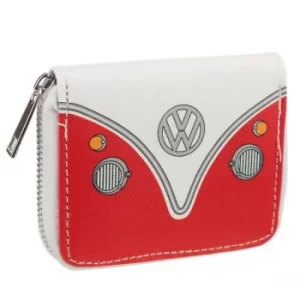 Image of Volkswagen VW T1 Camper Bus Red Zip Around Small Wallet Purse