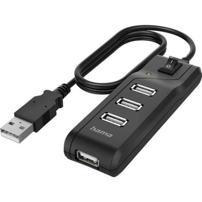 Image of Hama Hama 4 ports USB 2.0 hub Black 00200118