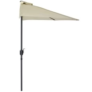 Image of Charles Bentley 2.7m Half Canopy Parasol w/Crank - Beige