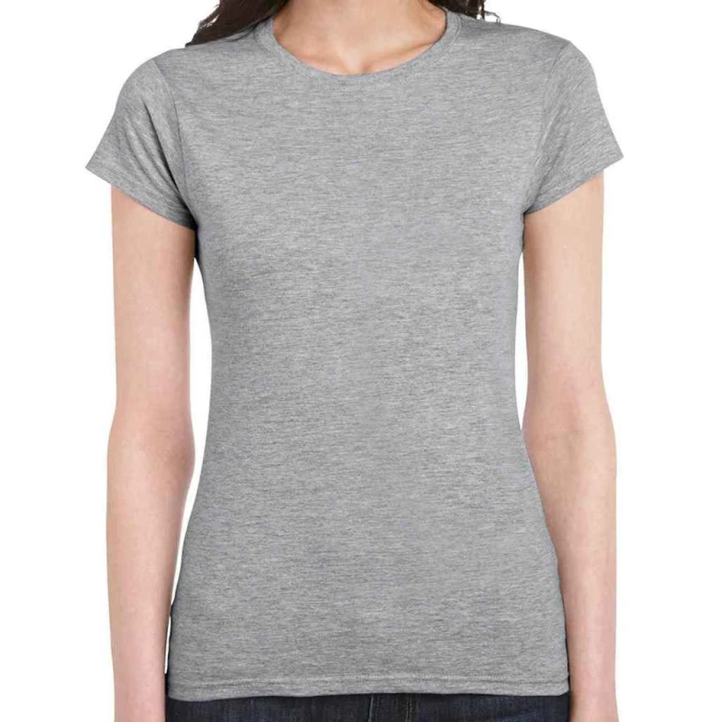 Image of Gildan Softstyle Ringspun Cotton Fitted T-Shirt Grey female