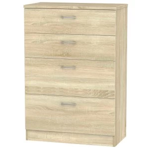 Image of Yelanto Ready Assembled 4-Drawer Chest of Drawers - Oak