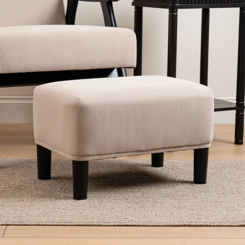 Image of SO'HOME Mid Century Corduroy Footstool beige ONE SIZE