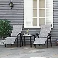 Image of OutSunny Lounge Chair Set Grey 700 x 1,070 mm
