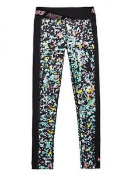 Image of Nike Older Girls One Printed Training Leggings - Black