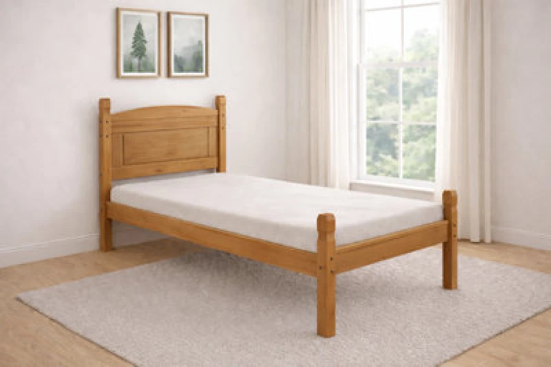 Image of Mercers Furniture Corona 3'0" Single Low Foot End Bed Frame Solid Pine With Mexican Styling