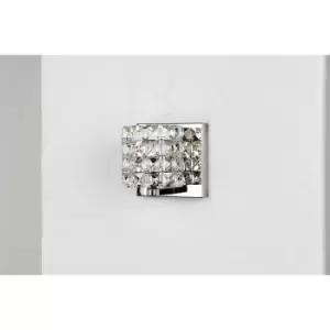 Image of Impex Veta Chrome Wall Lamp Crystal