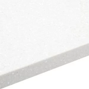 Image of 34mm Nordic White Stone effect Round edge Earthstone Breakfront worktop L3m D605mm