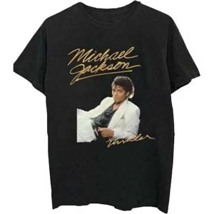 Image of Michael Jackson - Thriller White Suit Unisex Medium T-Shirt - Black