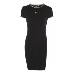 Image of Tommy Jeans Tjw Bodycon Leo Binding Dress - Black