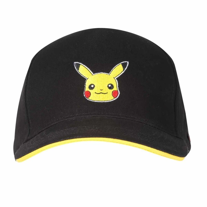 Image of Pokemon Pikachu Badge Baseball Cap Black unisex