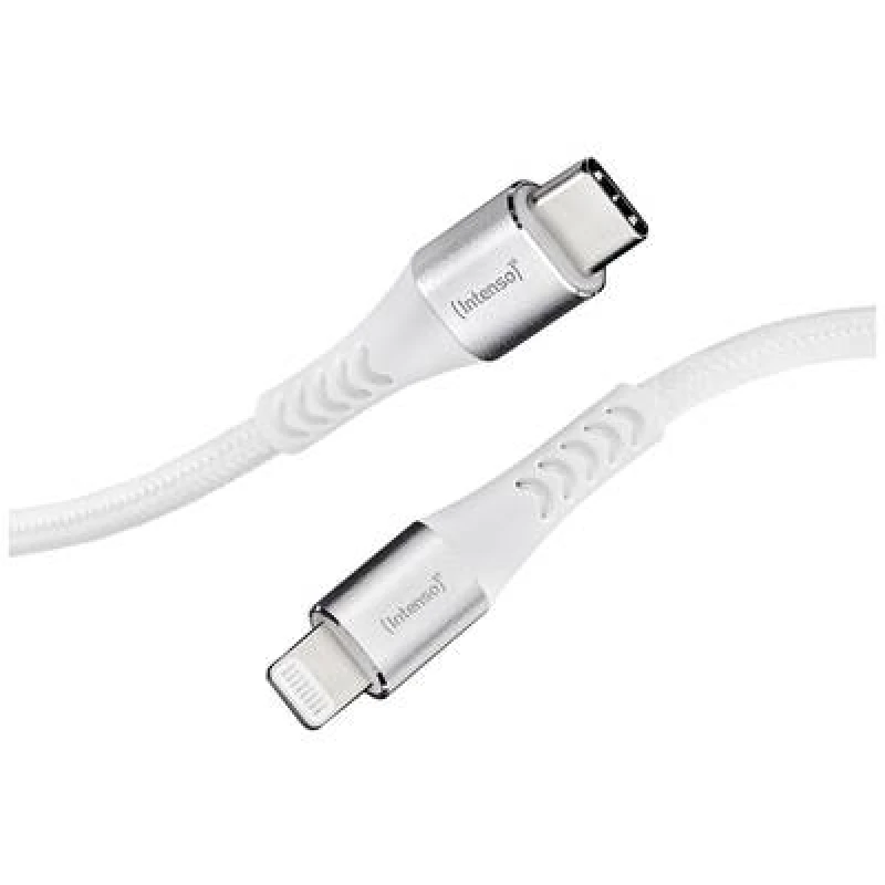 Image of Intenso Intenso USB cable USB 2.0 USB-C plug, Apple Lightning plug 1.50 m White Fabric sleeve 7902002 7902002