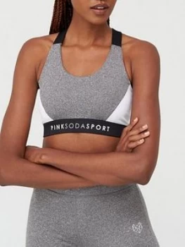 Image of Pink Soda Ave Panel Sports Bra - Grey
