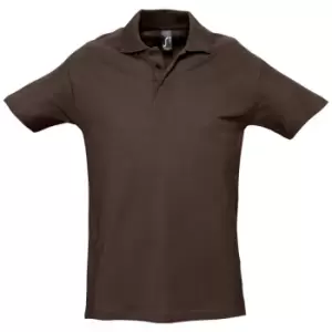 Image of SOLS Mens Spring II Short Sleeve Heavyweight Polo Shirt (S) (Chocolate)