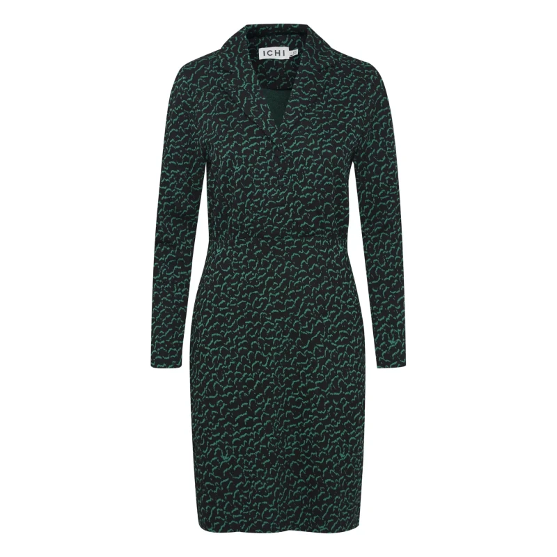 Image of Ichi Womens shirt dress Ichi Kate Jacquard 4 Vert Female S