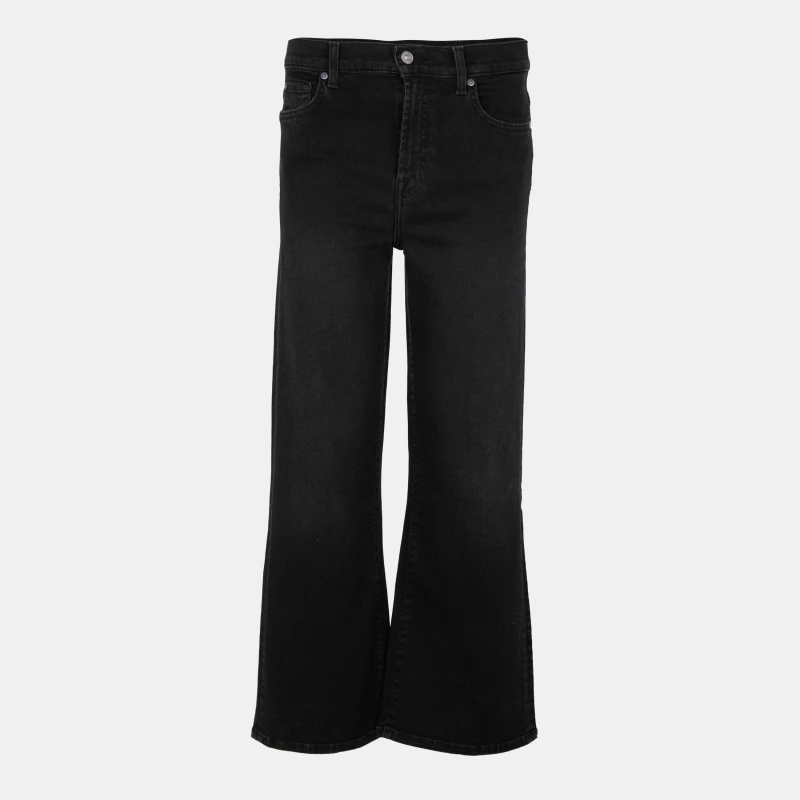 Image of 7 For All Mankind Womens Cropped Alexa Straight Leg Jeans Washed Black female 26 L30