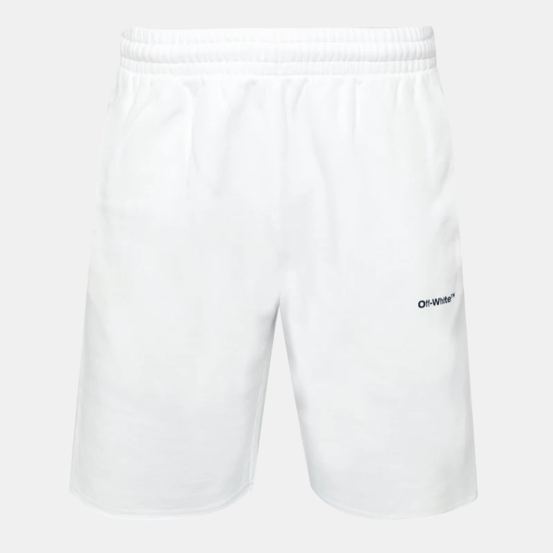 Image of Off White Mens Wave Woven Tracksuit Shorts White Black male 2X Small