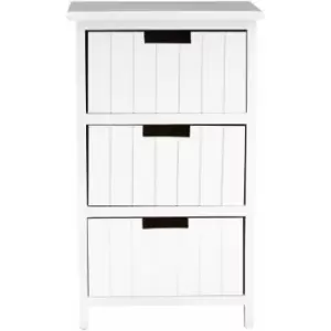Image of New England White Mdf 3 Drawers Chest - Premier Housewares