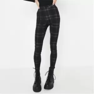 Image of Missguided Petite Check Vice Skinny Jeans - Black