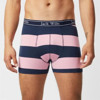 Image of Jack Wills Multipack Stripe Boxers 2 Pack - Pink/Navy