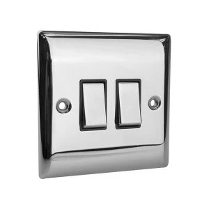 Image of SMJ 2-Way Light Switch 2-Gang Chrome