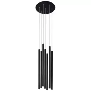 Image of Merano - Cajon 7 Light Cluster Pendant Ceiling Light Sandy Black Aluminium LED 7x3W 1260Lm 3000K