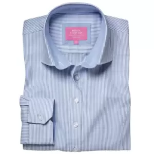 Image of Brook Taverner Womens/Ladies Mirabel Striped Oxford Stretch Shirt (18 UK) (Sky Blue)