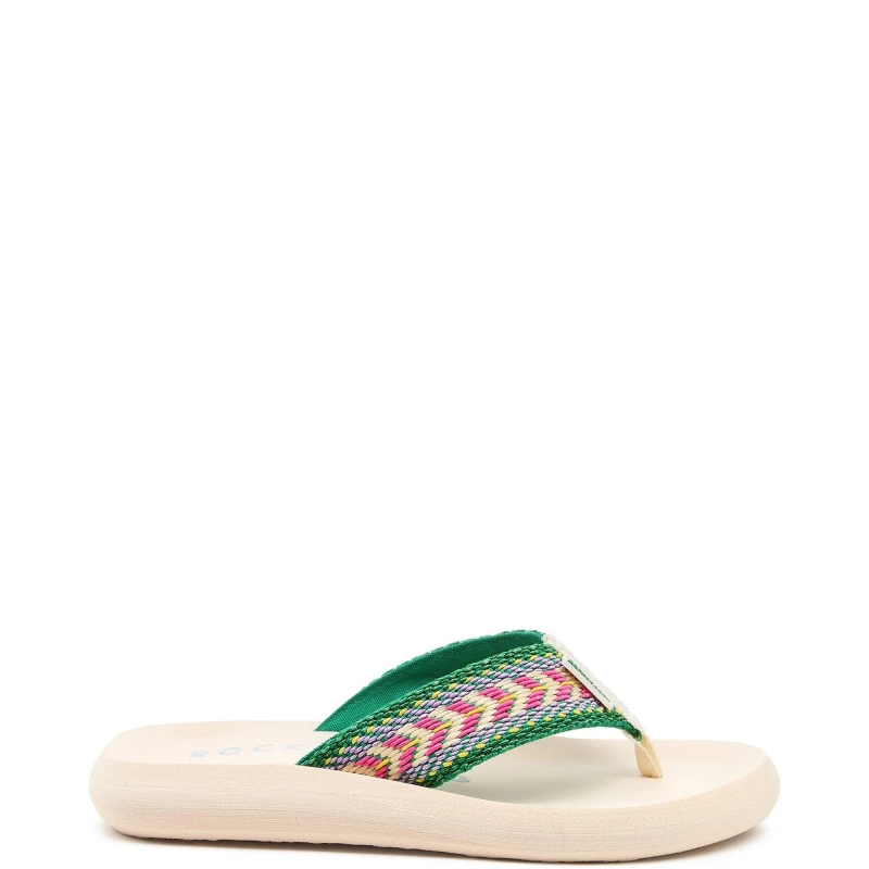 Image of Rocket Dog Womens Spotlight Madison Flip Flops UK Size 3 (EU 36) Green Multi RKD296-GRNMUL-3