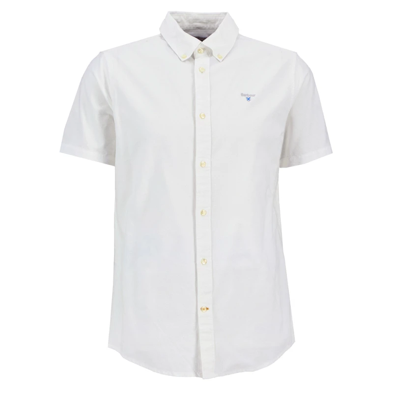 Image of Barbour Oxford Short Sleeve Tailored Shirt White WH11 male 3XL