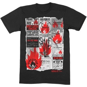 Image of Stiff Little Fingers - Flyer Unisex Medium T-Shirt - Black