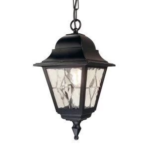 Image of 1 Light Outdoor Ceiling Chain Lantern Black IP43, E27