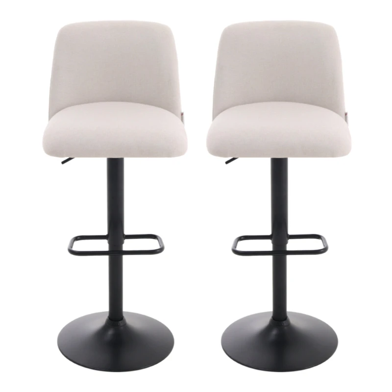 Image of Kabinet UK 2 Set Swivel Counter Bar Stools with Mid Backrest White Black unisex One size