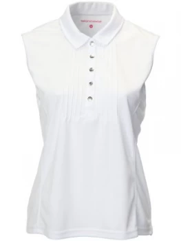Image of Swing Out Sister Adele Pique Sleeveless Shirt White