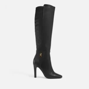 Image of Kurt Geiger London Shoreditch Leather Heeled Knee High Boots - UK 7