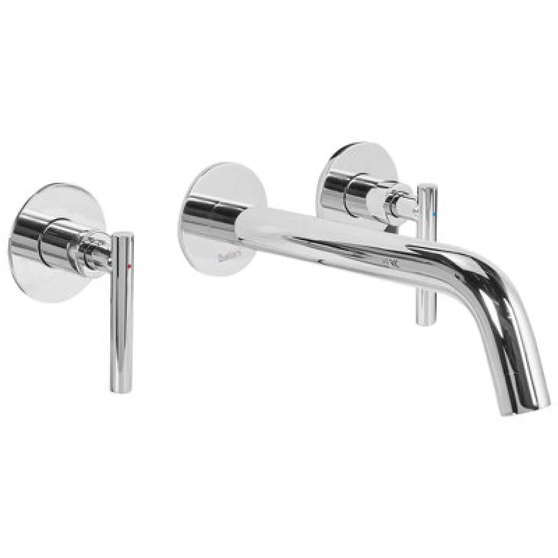 Image of Beliani Wall Mounted Basin Mixer Tap Ishinca Brass Silver