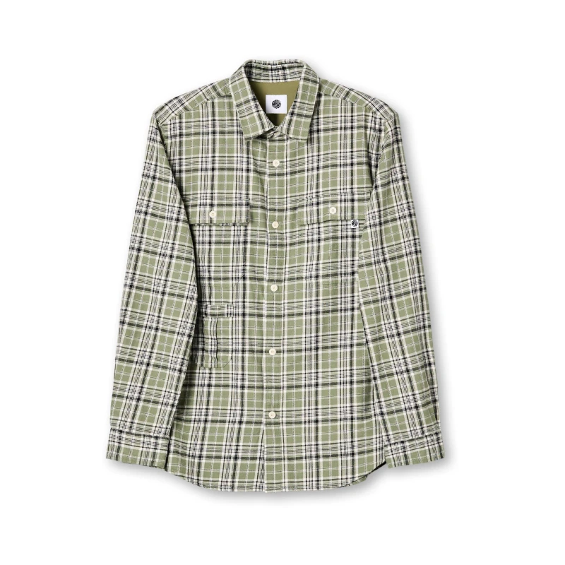 Image of Pretty Green Mens Thornley Check Long-Sleeve Patterned Shirt Green male Small